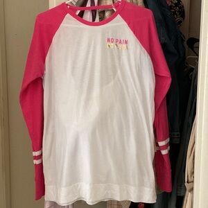 Hollister Kids Pink and White Long Sleeve Tee